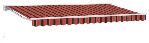 WRJENFSC Toldo de brazo articulado, 350 x 200 cm, retráctil con manivela, media cassette, protección solar para terraza, jardín y balcón, marco de toldo, color naranja, negro y blanco