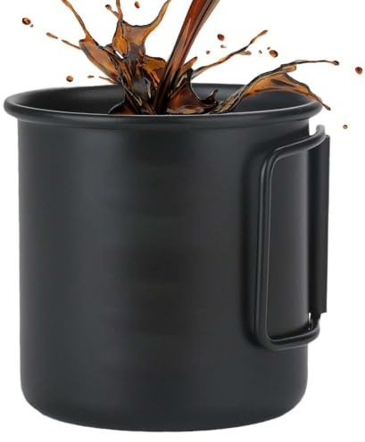 Campingkopp, campingmugg med fällbart handtag, lätt | Lager ryggsäck resande matbehållare, vatten, dryck, matlagning, camping, vandring, jakt, fiske