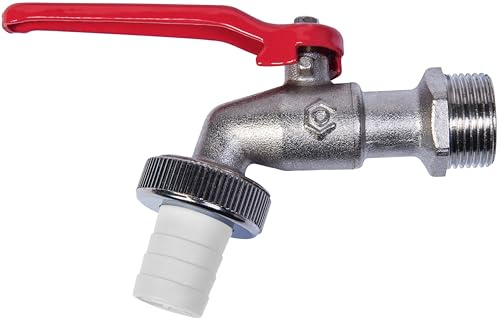Cornat Kugelauslaufhahn - 26,44 mm (3/4 Zoll) AG - Inklusive Schlauchanschluss - Hochwertiges Messing - Ideal als Außenzapfstelle / Zapfhahn für Regentonnen / Wasserhahn / Absperrhahn / FLOR92585 | Inklusive Schlauchanschluss – als Außenzapfstelle – Zapfhahn für Regentonnen – Wasserhahn – Absperrhahn – für Anschluss