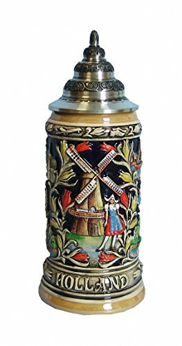 KING Jarra de cerveza alemana panorama de Holanda, jarra 0,75 ltiros