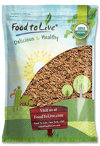 Food to Live - Organic California Walnuts Halves & Pieces, 7.5 Pounds Non-GMO, Raw, Unsalted, Shelled, Vegan, Kosher, Sirtfood, Bulk Snack. High in Omega-3 Fatty Acids, Protein.