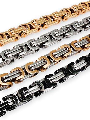 Fly Style 5 mm Starke Vierkant-Königskette oder Königs-Armband aus Edelstahl