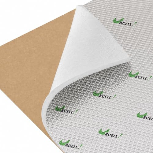 sourcing map 6mm 1㎡ 100x100cm Schalldämmmatte Selbstklebend Aluminiumfolie | Schaumstoff Wärmedämmung für Motorhaube Tür Decke Heckklappe, PE, Aluminiumfolie, Für Fahrzeugtüren, Kofferraumdeckel