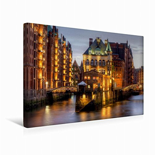 Premium Textil-Leinwand 45 x 30 cm Quer-Format Hamburg - Speicherstadt | Wandbild, HD-Bild auf Keilrahmen, Fertigbild auf hochwertigem Vlies, Leinwanddruck von Thomas Seethaler