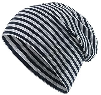 Sterntaler OCS Beanie – Lässige Slouch Beanie Mütze aus Melange Singlejersey Geringelt (Bio) – Unisex Kopfbedeckung – variabel tragbar – Baby und Kinder – marine, Größe 51