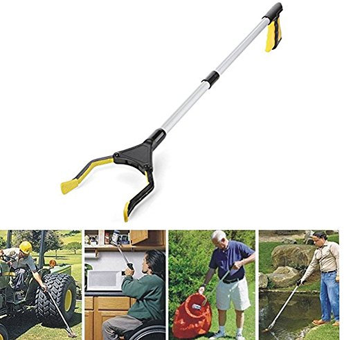 Pinza prensile, girevole, lunga 81,3 cm, ideale per raccogliere oggetti, colore giallo