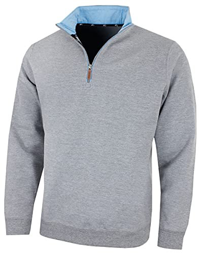 Pro-Quip PROQUIP Golf 2018 Mistral ¼ Zip Jersey Top Mens Sweater Thermal Golf Pullover Light Grey Large