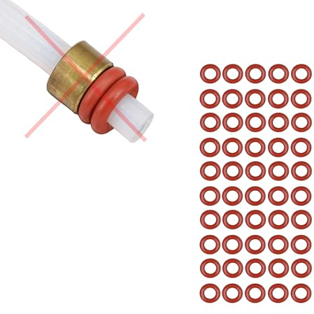 Snapworld-Kaffee 50x Dichtung für Saeco Philips Gaggia 4mm Druckschlauch | O-Ringe für Teflonschlauch, Dichtungsringe auch für Siemens Bosch Krups Miele Solis Rotel Satrap Jura Delonghi Melitta AEG