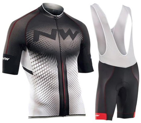 Moxilyn Set di maglia da ciclismo a maniche corte per uomo, maglia da ciclismo, maglia a maniche corte + pantaloni da ciclismo con gel 9D, originale in garza e pantaloni da ciclismo