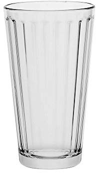 AmazonCommercial Fluted Highball Drinking Glasses, Barware Glass Tumbler, 13.0 oz., Set of 6