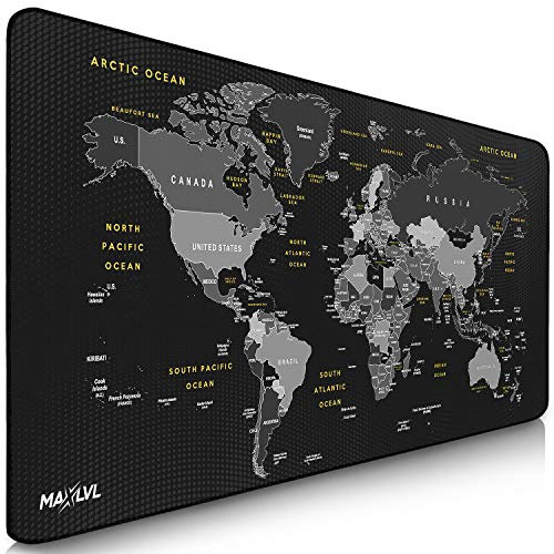 Sidorenko Tapis de Souris XXL - 900 x 400 x 2mm - Mouse Pad - Surface spéciale améliore la vitesse et la précision | Base en Caoutchouc Antidérapant Surface | noir