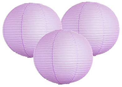 Paper Lanterns Mix Color Packs of 3 Round Paper Lanterns Lampshade Party Decorations (Lilac, 12 (30 Cm))