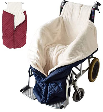 Bueuwe Rollstuhldecke Winter Fußsack für Rollstuhl, Schlupfsack Rollstuhl Decke Fusssack für Rollstuhlfahrer, Fleece-Gefütterte, Komfortable, wasserdichte, Rollstuhl Zubehör,Rot