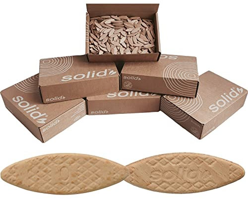 SOLID 500 Stück Flachdübel Holzdübel Größe 0 Kompatibel Mit Dübelfräse Lamellofräse Verbindungsplättchen aus Buche Dübel Wie Lamello Holz Buchenholz Verbindungen