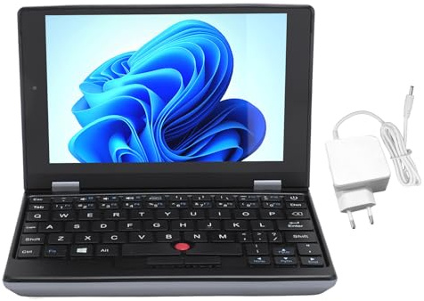 ciciglow Mini Laptop, Mini Computer Touch Screen da 7,0 Pollici, per J4115 12G, WIFI Dual Band 2.4G/5G, Laptop da Gioco Tascabile per 11 Pro (12GB+128GB Spina europea)