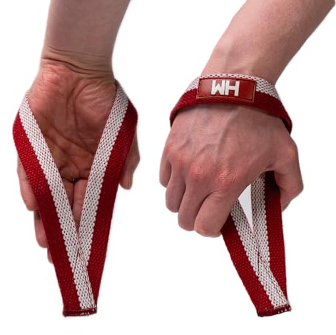Weightlifting House Handgelenk Bandage, Handgelenkstütze für olympisches Gewichtheben, Fitness Gelenkbandagen für Snatch, Pulls und Deadlifts (Red & White)