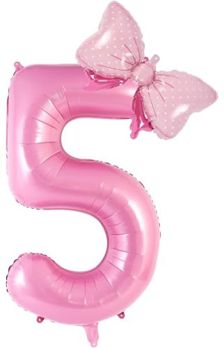 Palloncino Numero 5, 40 Pollici Gonfiabili Pallone per Anniversario, Numeri Gonfiabili Compleanno Grandi, Anniversario Baby Shower Festa Decorazioni