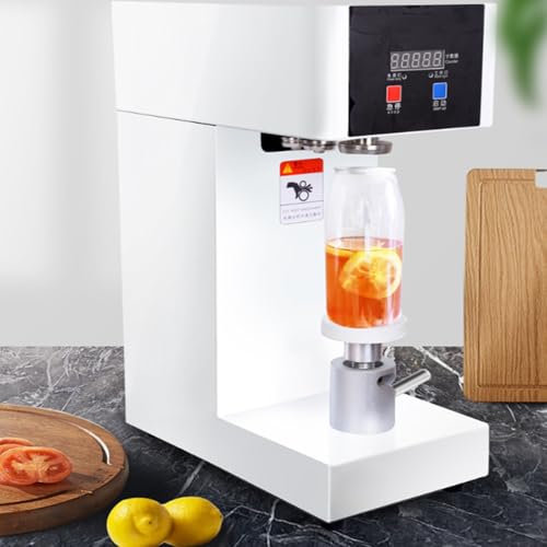 Can Seamer Smart Semi Automatic,Can Sealer Intelligent Beer Can Sealing Height Adjustable,Tin Can Sealer Machine for Commercial Home Use,White