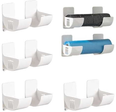 CANCYCC 8 soportes para bolsas de basura montados en la pared, organizador de cocina, dispensador de bolsas de basura montado en la pared, organizador de bolsas de basura, para almacenamiento de