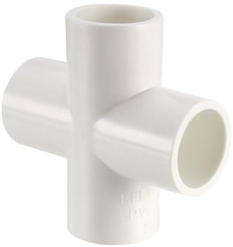 TOP-VIGOR 6 accesorios de tubería de PVC de 4 vías de 20 mm, accesorios de codo de esquina en T, tubos de agua, conectores de junta cruzada, adaptadores para estante de bricolaje, jardín, invernadero