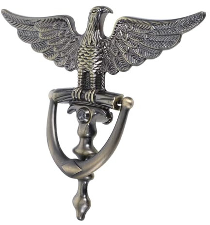 ARTIBETTER Eagle Head Door Knocker Vintage Style Knocker Peephole Zinc Alloy Door Security Knocker