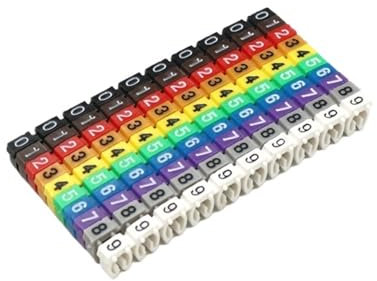 Etiquetas de identificación para cables eléctricos, 100/150 unidades de marcadores de cable, coloridas placas de identificación tipo M para cables de 2 – 8 mm, cable de red, marcadores de alambre,