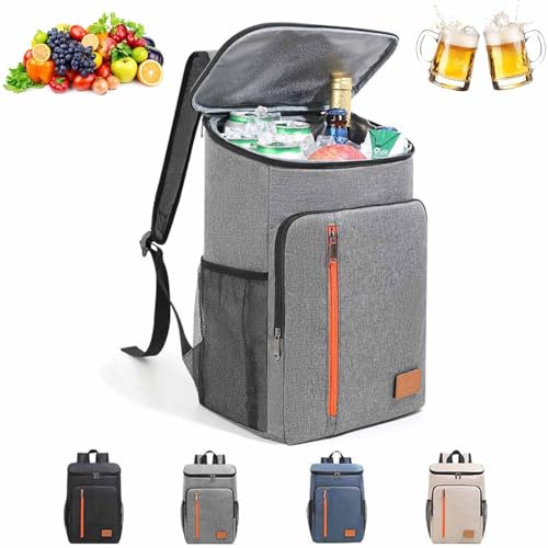 XIUWOUG Kühlrucksack Klein, Isolierrucksack 20L – Kühltasche Rucksack bis 12 Std. Kalt & Warm – wasserdichte Rucksack mit Kühlfach für Picknick, Büro, Schule, Baustelle, Camping