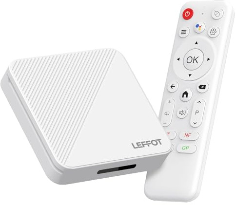 Android TV Box 2025, LEFFOT H313 4K UHD Smart TVBox, TV-Box Android 14 with HDR10, 2GB RAM + 16GB ROM, 2.4G & 5G WiFi 6, Voice Control, BT 5.4, Rockchip RK3518 Quad Core Arm Cortex A53