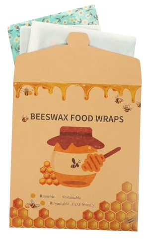NULYLU 3stücke Bienenwachstücher Wiederverwendbare Und Nachhaltige Lebensmittelverpackungen Aus Bio-bienenwachs Für Umweltfreundliche Aufbewahrung Von Speisen Für Grünere Küche