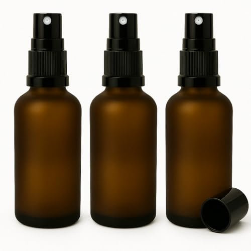 Aucomptoirdesboites Lot de 3 Flacon en verre dépoli Spray Vide 100ml, Ambré Bouteille Spray Verre, pour Huiles Essentielles, Aromathérapie, Parfums, Nettoyage, Voyage, Pharmacie, cosmétique, parfums