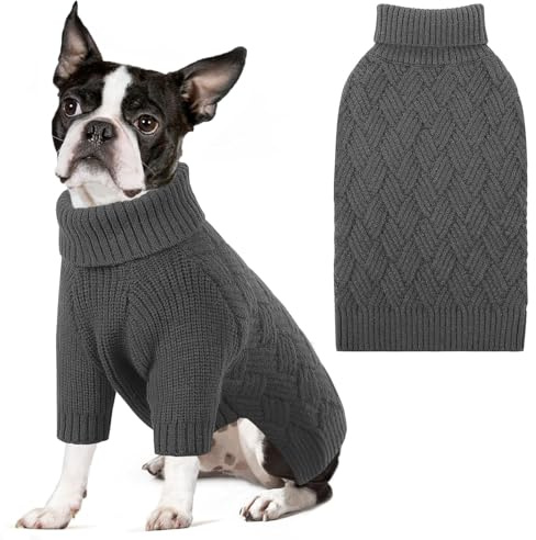 AOFITEE Hundepullover Grosse Hunde, Rollkragen Pullover Hunde mit Beinen | Warm Hund Strickpullover Weihnachten Hundepulli für Mittelgroße Hunde, Winter Hunde Pullover Groß für Labrador Schäferhund, L