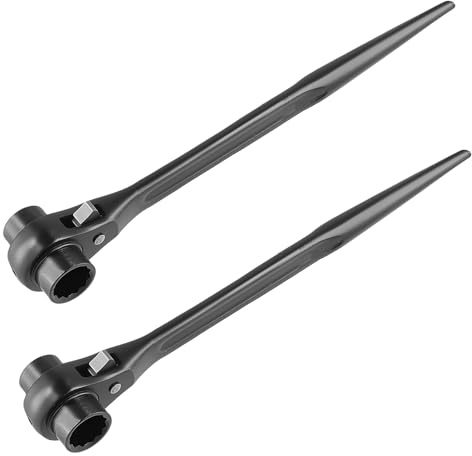 MUNGHOK 2 Llaves de Carraca para Andamios 19/22 mm - Conmutación Derecha/Izquierda - Acero Cr-V 315 mm - Doble Trinquete