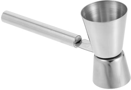 CONGARTENO Double Headed Stainless Steel Jigger with Handle Dual Head Bartending Measuring Cup for Accurate Cocktail and Spirit Measurements Wine Measure Tool for Home and Commercial Bar Use