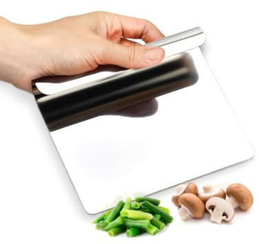 HUVZOR 1 pièce AIDE DE CUISINE MULTI-USAGE en acier inox - ramasse légumes, ustensiles de cuisine inox, raclette legumes cuisine et grattoir à pate