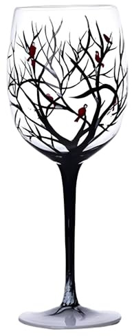 Set Di 4 Bicchieri Da Vino Bianco Da 450 Ml - Set Di Bicchieri Da Vino Rosso Grandi E Lavabili In Lavastoviglie Per Ristoranti, Addii Al Nubilato E Feste(Winter A)