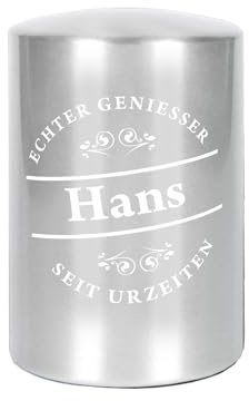 Herz & Heim® Personalisierter Flaschenöffner mit Push-Up-Funktion – 5 Farben – Bieröffner mit Aufdruck „Echter Genießer“ – Kronkorkenöffner als Geschenk für Männer (Silber)