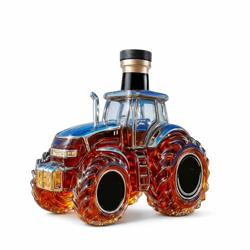 Bulldog Traktor - Caraffa in vetro da 300 ml - Caraffa a forma di trattore, caraffa, whisky, grappa, regalo per uomini, artigiani e agricoltori, regalo per uomini