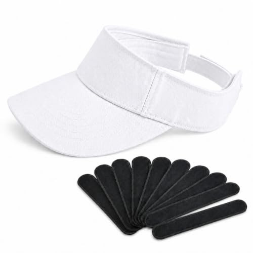 Bzojbmei 1 Pack Sun Visor Hat Adjustable Baseball Cap for Women Men Washable Teens Golf Tennis Sports Outdoor Beach Camping Hiking Running Walking (White)
