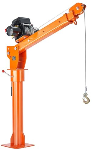 NKURTPC Gru elettrica per Camion con paranco da 2200 libbre a Bandiera Girevole a 360° Letto Pieghevole verricello Elettrico 6000 per Il Sollevamento di Merci(1100lbs)