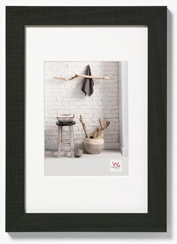 walther design Bilderrahmen schwarz 70 x 100 cm mit Passepartout, Home Holzrahmen HO100B