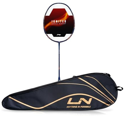 Li-Ning Ignite Series Kohlefaser Superlite Speedschläger mit Vollabdeckung (Dunkelmarineblau/Kupfer)