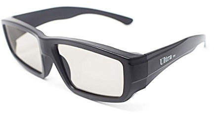 Ultra 1 x Black Adults Passive 3D Glasses for TV Men Women Polarized Wraparound For Use with RealD Movies Cinemas TVs and Projectors 3D Cinema Glasses Movie Glasses 3D Glasses for Cinema