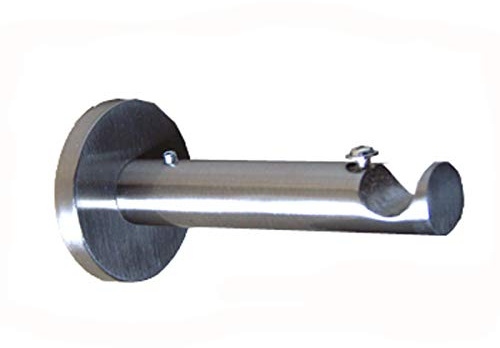 BASIT Wandträger für Ø16mm Gardinenstange 1-läufig Edelstahl Look H10 | Metall Gardinenhalterungen für Vorhangstange Wandhalterung einläufig zur Wandmontage I Gardinenstangenset zum zusammenstellen