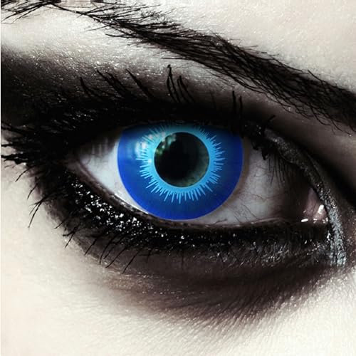 DESIGNLENSES, Lenti a contatto colorate blu per costume di Halloween da elfo, Il trono di spade Estranei Cosplay, morbide lentes colore + custodia per lenti Blue Elfe
