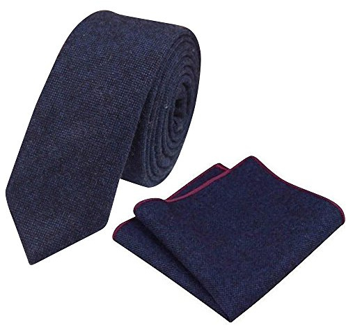 DB Dickie Bow Luxuriöses Herren-Krawatte und Einstecktuch aus Wolle, marineblau, Einheitsgröße