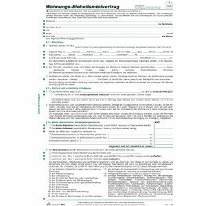 RNK 50 x Wohnungs-Einheitsmietvertrag 4 Seiten gefalzt auf A4 + Wohnungsgeberbescheinigung