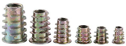 Pack of 50 Hex Drive Threaded Insert Nuts Assortment Furniture Screw in Nut Bolt Fastener Connector M4/M5/M6/M8/M10 Zinc Alloy