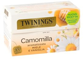Twinings, Camomilla Aromatizzata Miele e Vaniglia, 6 x 20 Filtri (120 Tot) | Gusto Dolce e Avvolgente, Senza Caffeina