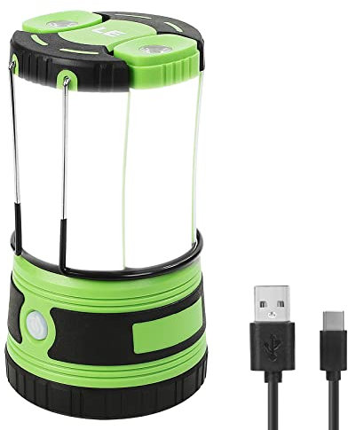 Lepro 3 in 1 Rechargeable Camping Lantern with 2 Torches, 1000lm Camping Lights Battery Powered, 4 Modes Torch Lantern Rechargeable for Power Cuts, Emergency Lighting, Camping Tent, Storm, etc.
