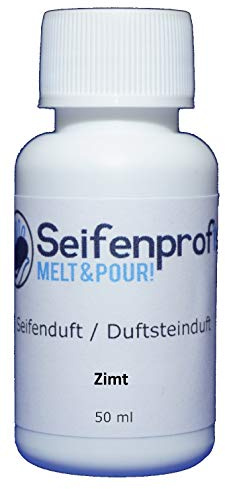 Seifenprofis 50 ml di profumo di sapone (cannella), olio profumato per la produzione di sapone, 100% vegano, biologico, profumo di candela, profumo per ambienti, versare sapone